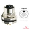 M12 K-Coded Panel-Mount Receptacle, Solder Cups, female straight, front mount M12 K-Coded Panel-Mount Receptacle, Solder Cups, female straight, front mount