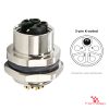 M12 K-Coded Panel-Mount Receptacle, Solder Cups, female straight, rear mount M12 K-Coded Panel-Mount Receptacle, Solder Cups, female straight, rear mount