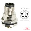M12 K-Coded Panel-Mount Receptacle, Solder Cups, male straight, front mount M12 K-Coded Panel-Mount Receptacle, Solder Cups, male straight, front mount