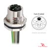 M12 K-Coded Panel-Mount Receptacle, Pre-Wired Leads, female straight, front mount M12 K-Coded Panel-Mount Receptacle, Pre-Wired Leads, female straight, front mount