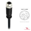 M12 L-Coded Female Straight Molded Cable, Single-Ended, 4-pin, with pin layout M12 L-Coded Female Straight Molded Cable, Single-Ended, 4-pin, with pin layout