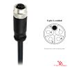 M12 L-Coded Female Straight Molded Cable, Single-Ended, 5-pin, with pin layout M12 L-Coded Female Straight Molded Cable, Single-Ended, 5-pin, with pin layout