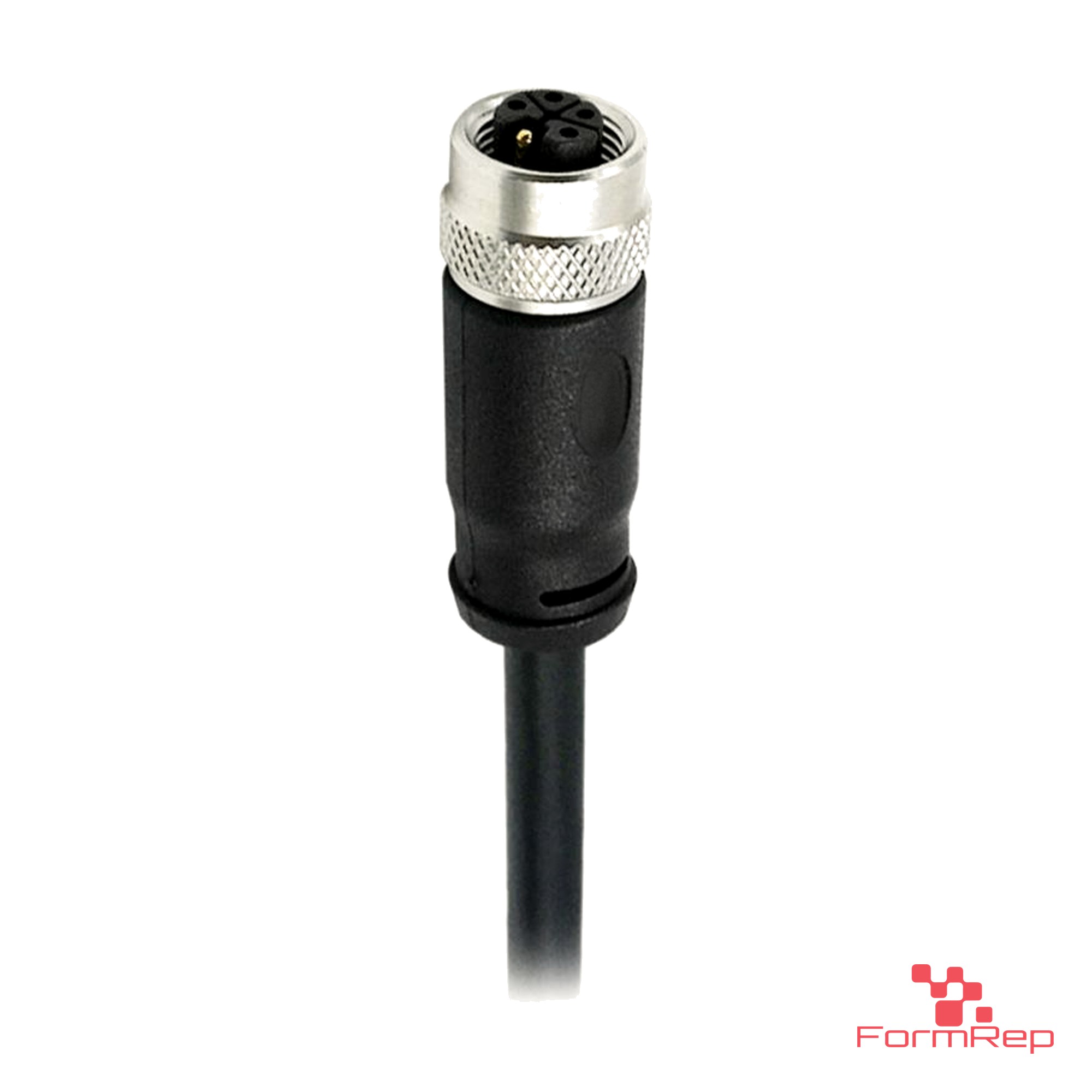 M12 L-Coded Female Straight Molded Cable, Single-Ended M12 L-Coded Female Straight Molded Cable, Single-Ended