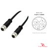 M12 L-Coded Female to Female Straight Cable, 4-pin, with pin layout M12 L-Coded Female to Female Straight Cable, 4-pin, with pin layout