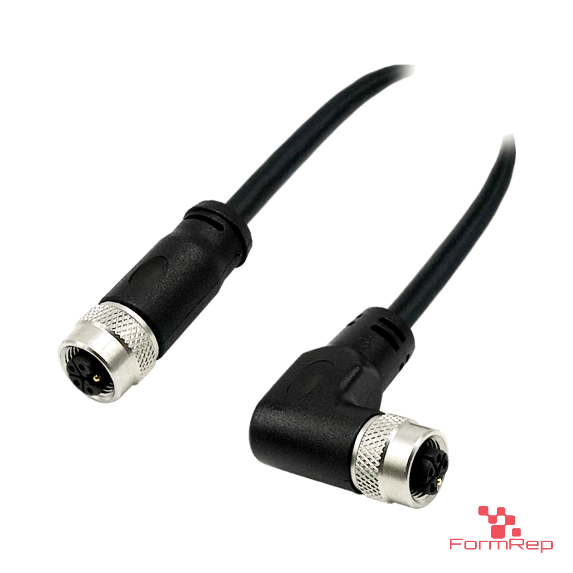 M12 L-Coded Female Straight to Female Right-Angle Cable M12 L-Coded Female Straight to Female Right-Angle Cable
