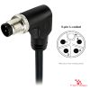 M12 L-Coded Male Right-Angle Molded Cable, Single-Ended, 5-pin, with pin layout M12 L-Coded Male Right-Angle Molded Cable, Single-Ended, 5-pin, with pin layout