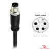 M12 L-Coded Male Straight Molded Cable, Single-Ended, 5-pin, with pin layout