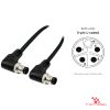 M12 L-Coded Male to Male Right-Angle Cable, 5-pin, with pin layout M12 L-Coded Male to Male Right-Angle Cable, 5-pin, with pin layout