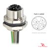 M12 L-Coded Panel-Mount Receptacle, Pre-Wired Leads, female straight, rear mount, 4P.jp-pin M12 L-Coded Panel-Mount Receptacle, Pre-Wired Leads, female straight, rear mount, 4P.jp-pin