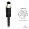 M12 S-Coded Female Straight Molded Cable, Single-Ended, with pin layout M12 S-Coded Female Straight Molded Cable, Single-Ended, with pin layout