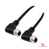 M12 S-Coded Female to Female Right-Angle Cable