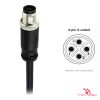 M12 S-Coded Male Straight Molded Cable, Single-Ended, with pin layout