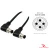 M12 S-Coded Male to Male Right-Angle Cable, with pin layout M12 S-Coded Male to Male Right-Angle Cable, with pin layout