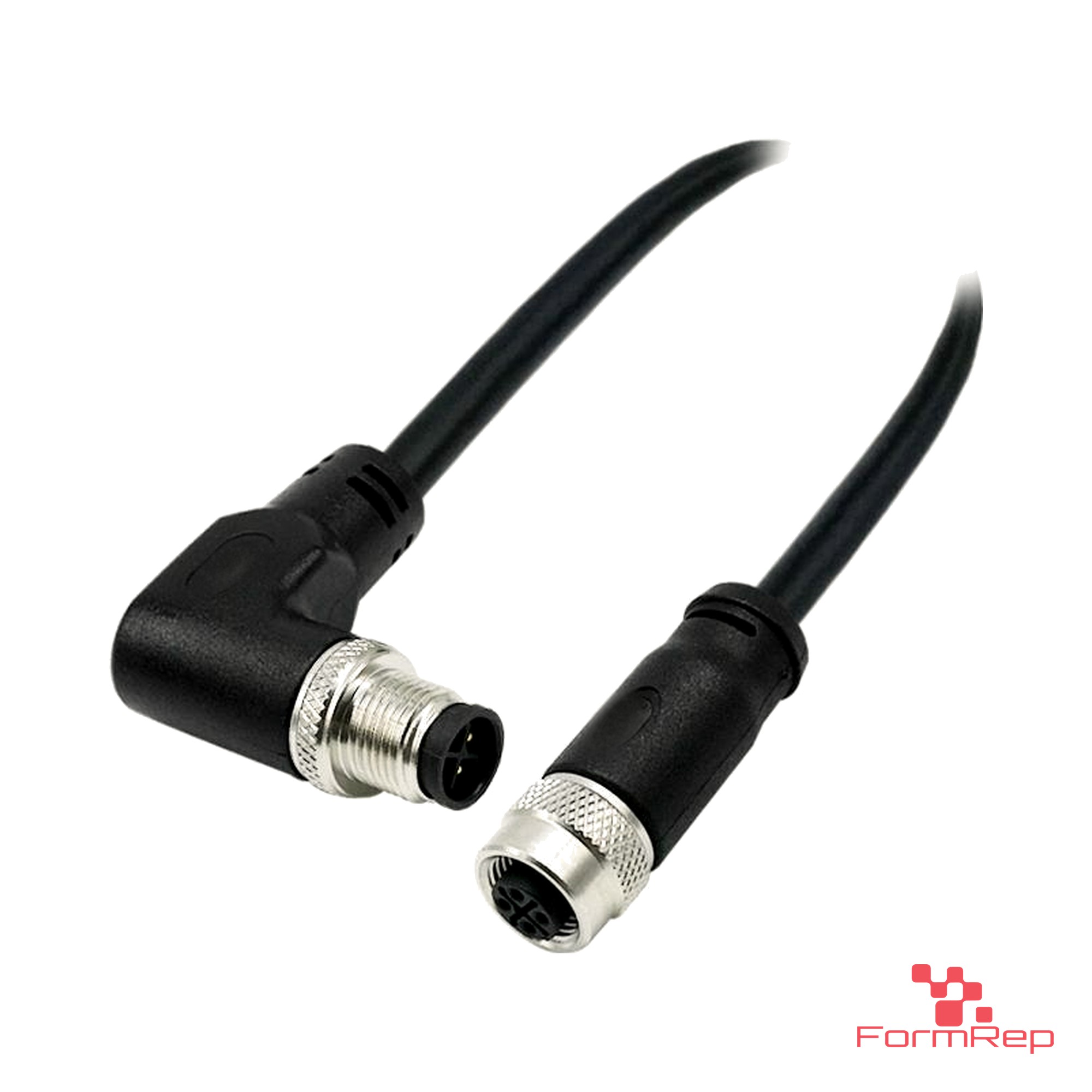 M12 S-Coded Male Right-Angle to Female Straight Cable M12 S-Coded Male Right-Angle to Female Straight Cable