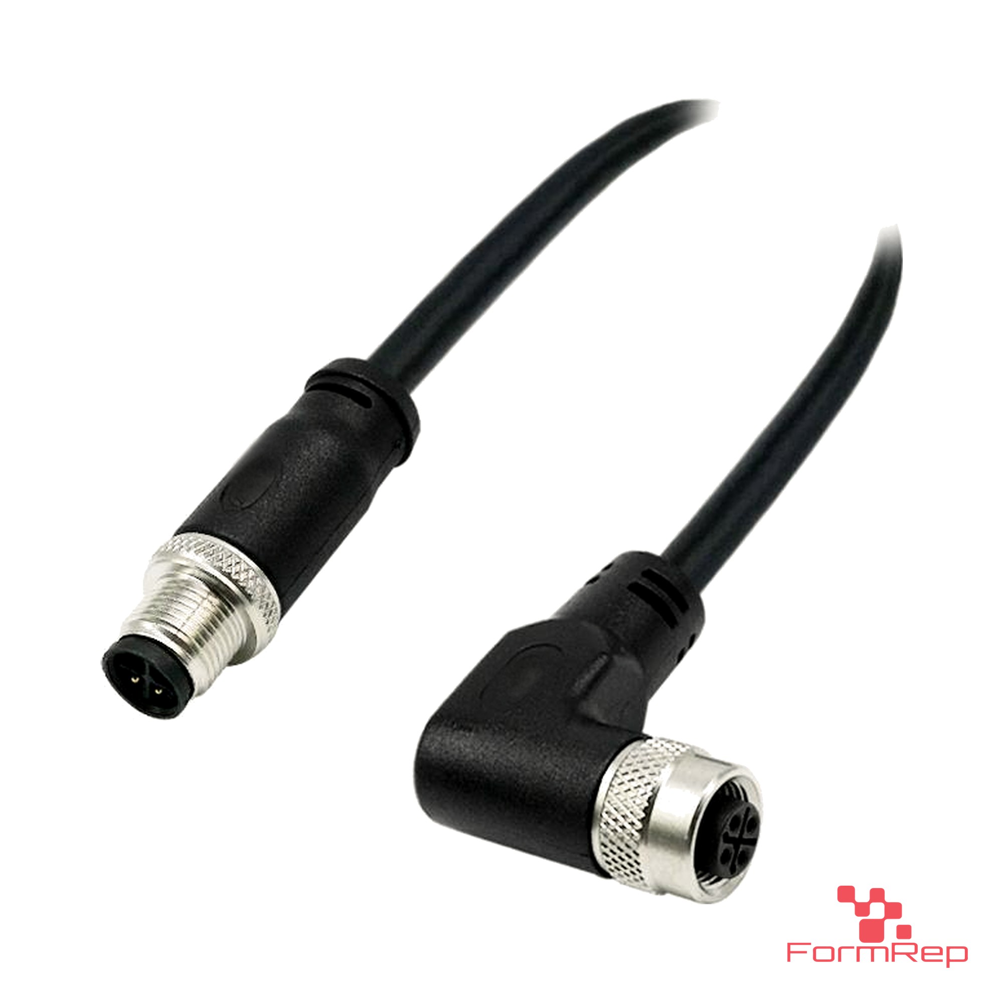 M12 S-Coded Male Straight to Female Right-Angle Cable M12 S-Coded Male Straight to Female Right-Angle Cable