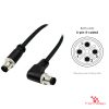 M12 S-Coded Male Straight to Male Right-Angle Cable, with pin layout M12 S-Coded Male Straight to Male Right-Angle Cable, with pin layout