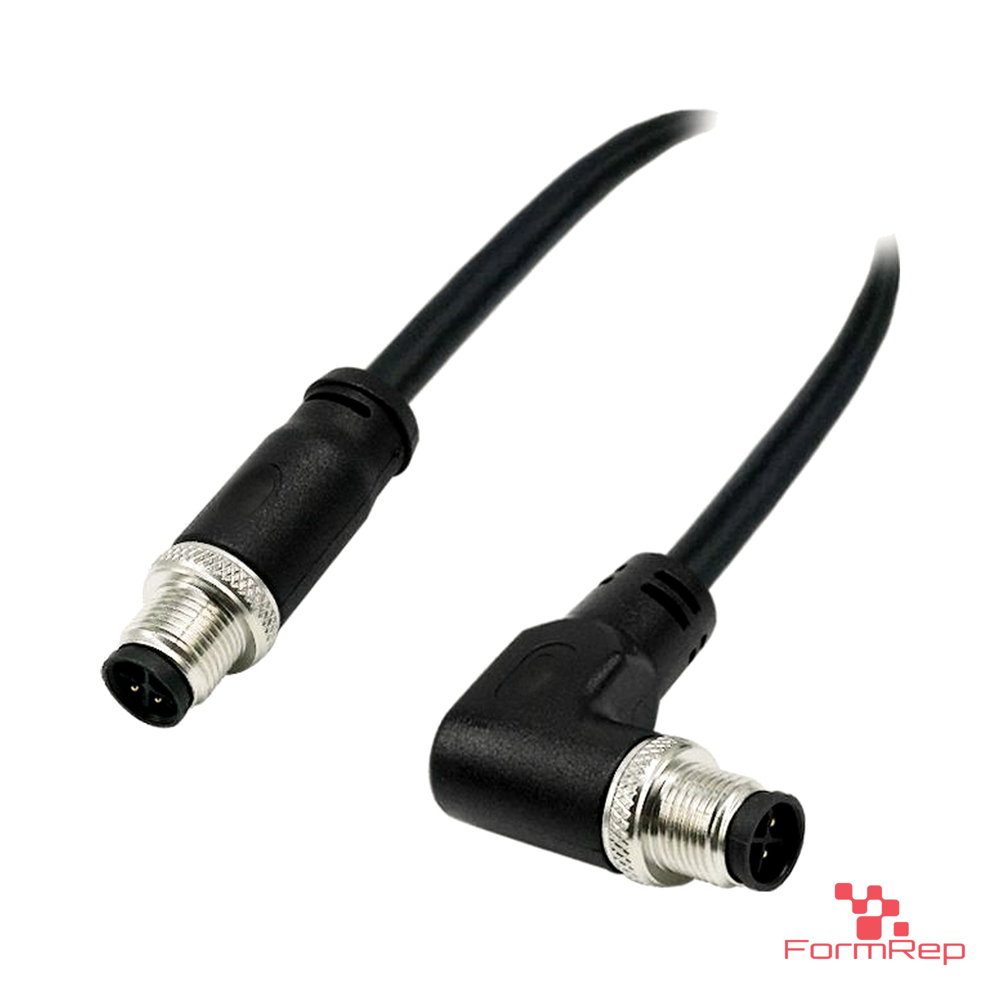 M12 S-Coded Male Straight to Male Right-Angle Cable M12 S-Coded Male Straight to Male Right-Angle Cable
