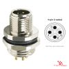 M12 S-Coded Panel-Mount Receptacle, PCB Pins, male straight, rear mount M12 S-Coded Panel-Mount Receptacle, PCB Pins, male straight, rear mount