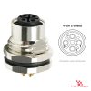 M12 S-Coded Panel-Mount Receptacle, Solder Cups, female straight, front mount M12 S-Coded Panel-Mount Receptacle, Solder Cups, female straight, front mount