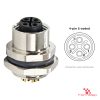 M12 S-Coded Panel-Mount Receptacle, Solder Cups, female straight, rear mount M12 S-Coded Panel-Mount Receptacle, Solder Cups, female straight, rear mount