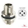 M12 S-Coded Panel-Mount Receptacle, Solder Cups, male straight, rear mount M12 S-Coded Panel-Mount Receptacle, Solder Cups, male straight, rear mount