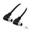 M12 T-Coded Female to Female Right-Angle Cable