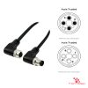 M12 T-Coded Male Right-Angle to Female Right-Angle Cable, with pin layout M12 T-Coded Male Right-Angle to Female Right-Angle Cable, with pin layout