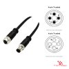 M12 T-Coded Male to Female Straight Extension Cable, with pin layout M12 T-Coded Male to Female Straight Extension Cable, with pin layout