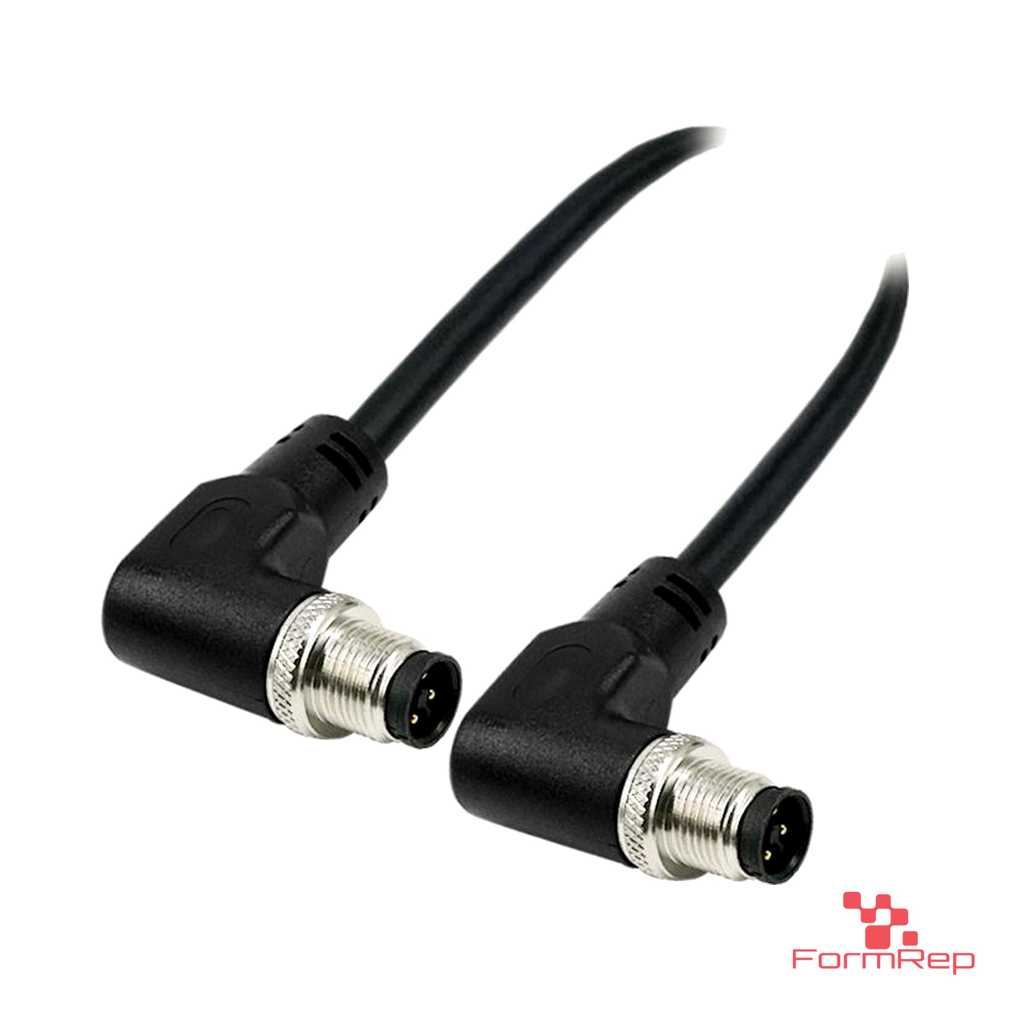 M12 T-Coded Male to Male Right-Angle Cable M12 T-Coded Male to Male Right-Angle Cable