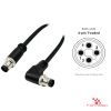 M12 T-Coded Male Straight to Male Right-Angle Cable, with pin layout M12 T-Coded Male Straight to Male Right-Angle Cable, with pin layout