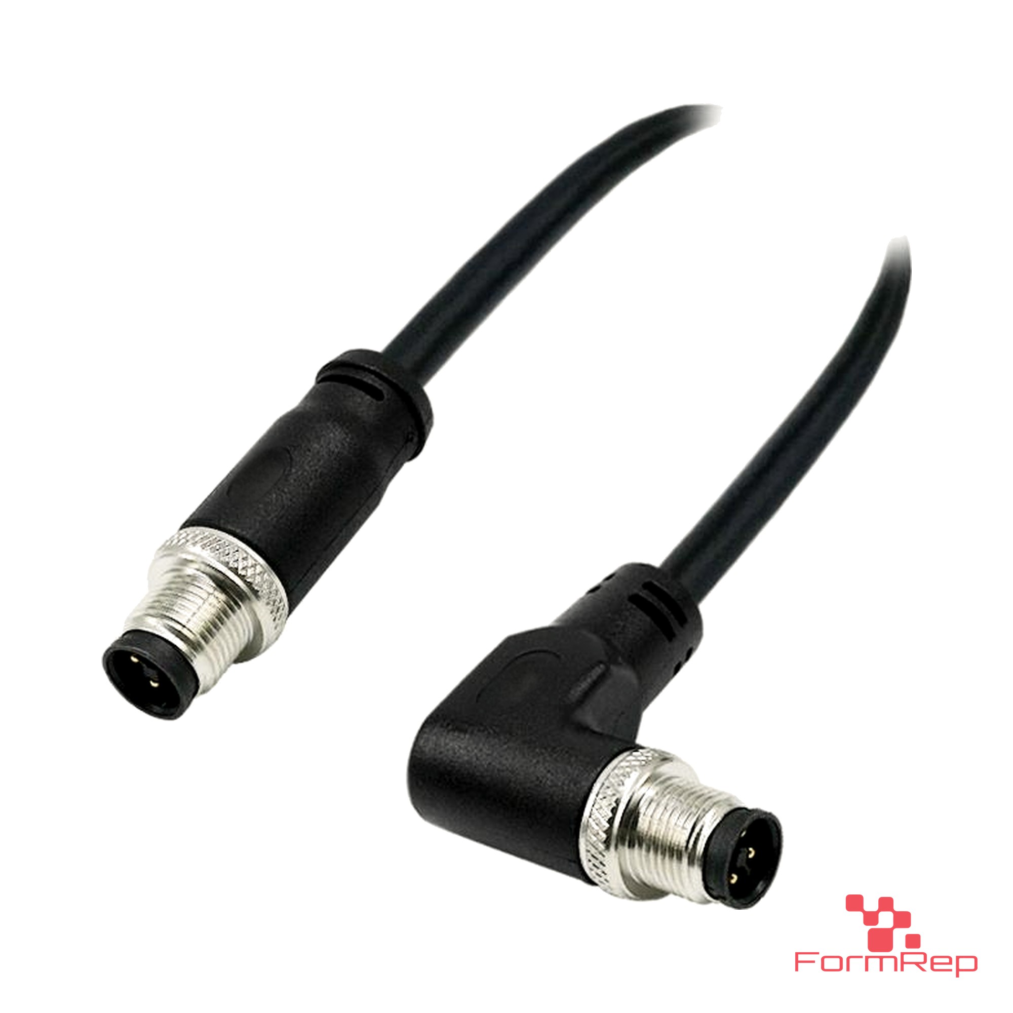 M12 T-Coded Male Straight to Male Right-Angle Cable M12 T-Coded Male Straight to Male Right-Angle Cable