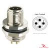 M12 T-Coded Panel-Mount Receptacle, PCB Pins, male straight, rear mount M12 T-Coded Panel-Mount Receptacle, PCB Pins, male straight, rear mount