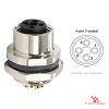 M12 T-Coded Panel-Mount Receptacle, Solder Cups, female straight, rear mount M12 T-Coded Panel-Mount Receptacle, Solder Cups, female straight, rear mount