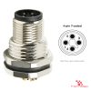 M12 T-Coded Panel-Mount Receptacle, Solder Cups, male straight, front mount M12 T-Coded Panel-Mount Receptacle, Solder Cups, male straight, front mount
