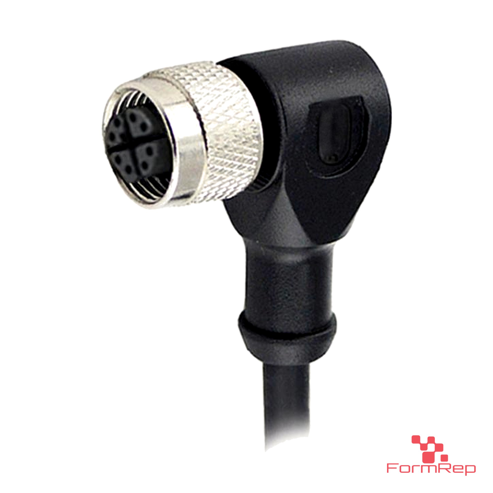 M12 X-Coded Female Right-Angle Molded Cable, Single-Ended M12 X-Coded Female Right-Angle Molded Cable, Single-Ended