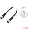M12 X-Coded Female to Female Straight Cable, with pin layout M12 X-Coded Female to Female Straight Cable, with pin layout
