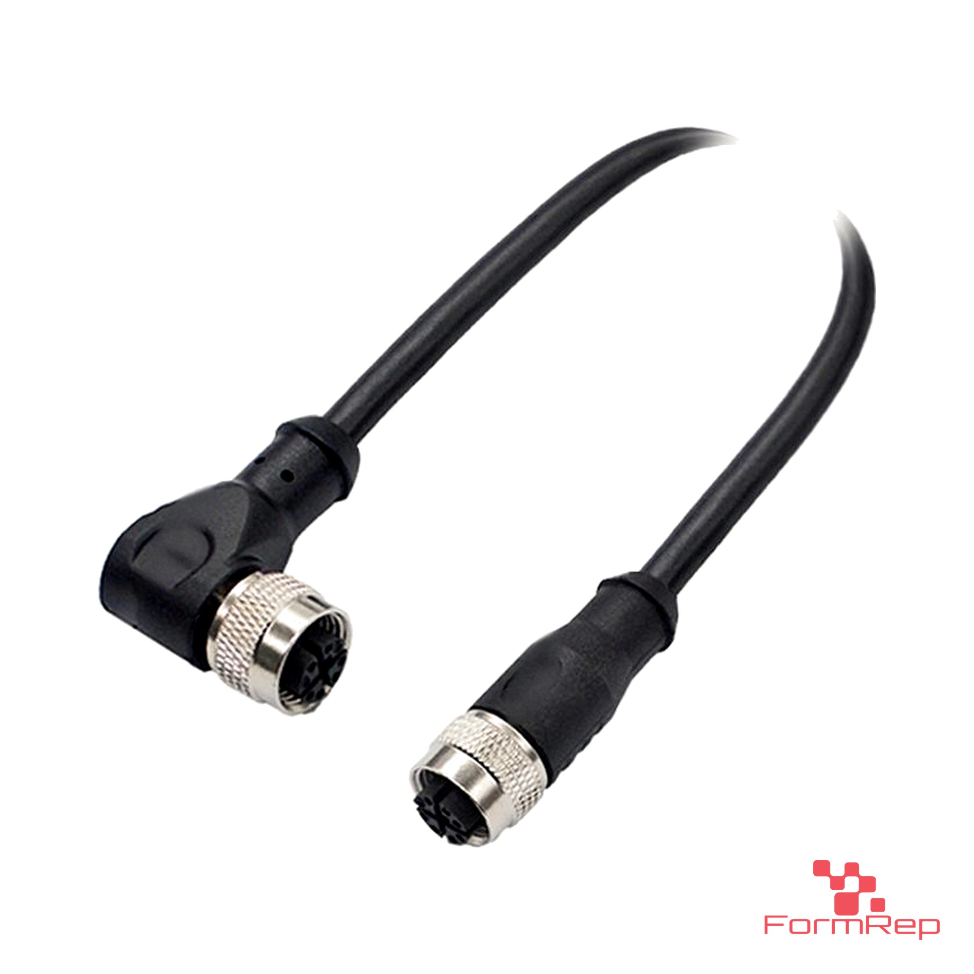M12 X-Coded Female Straight to Female Right-Angle Cable M12 X-Coded Female Straight to Female Right-Angle Cable