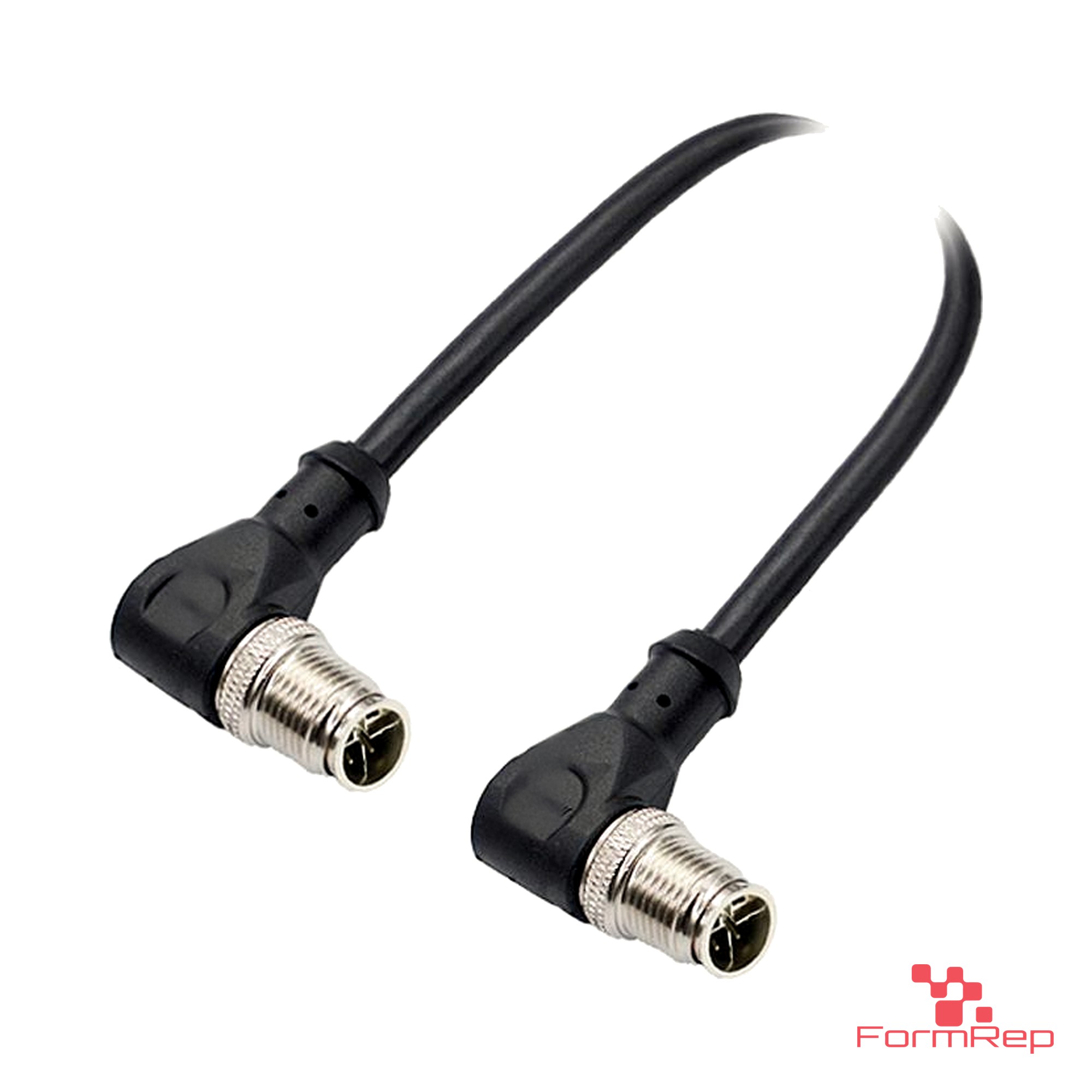 M12 X-Coded Male to Male Right-Angle Cable M12 X-Coded Male to Male Right-Angle Cable