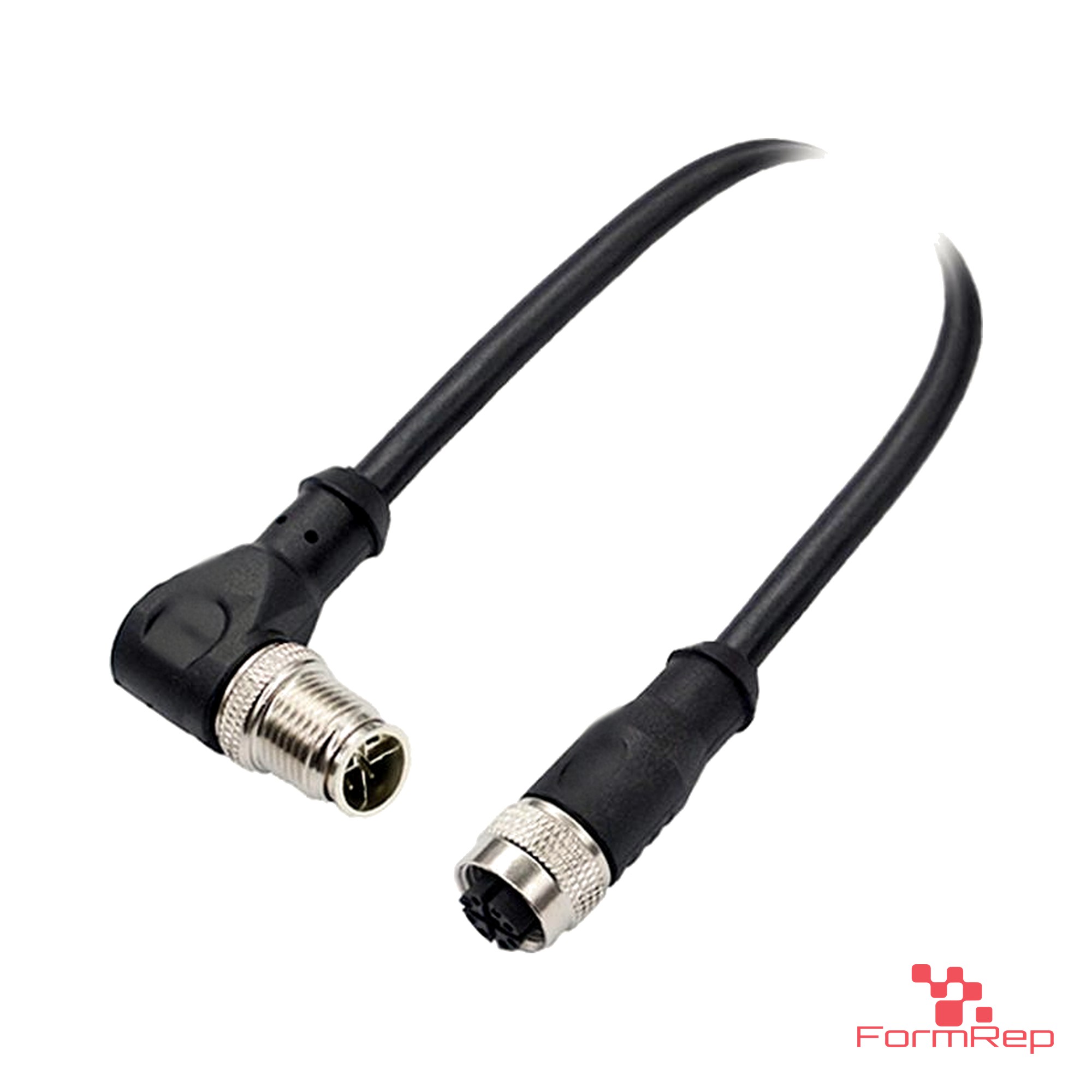 M12 X-Coded Male Right-Angle to Female Straight Cable M12 X-Coded Male Right-Angle to Female Straight Cable