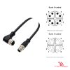 M12 X-Coded Male Straight to Female Right-Angle Cable, with pin layout M12 X-Coded Male Straight to Female Right-Angle Cable, with pin layout