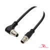 M12 X-Coded Male Straight to Male Right-Angle Cable M12 X-Coded Male Straight to Male Right-Angle Cable