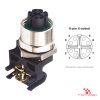 M12 X-Coded Panel-Mount Receptacle, PCB Pins, female right-angle, front mount M12 X-Coded Panel-Mount Receptacle, PCB Pins, female right-angle, front mount