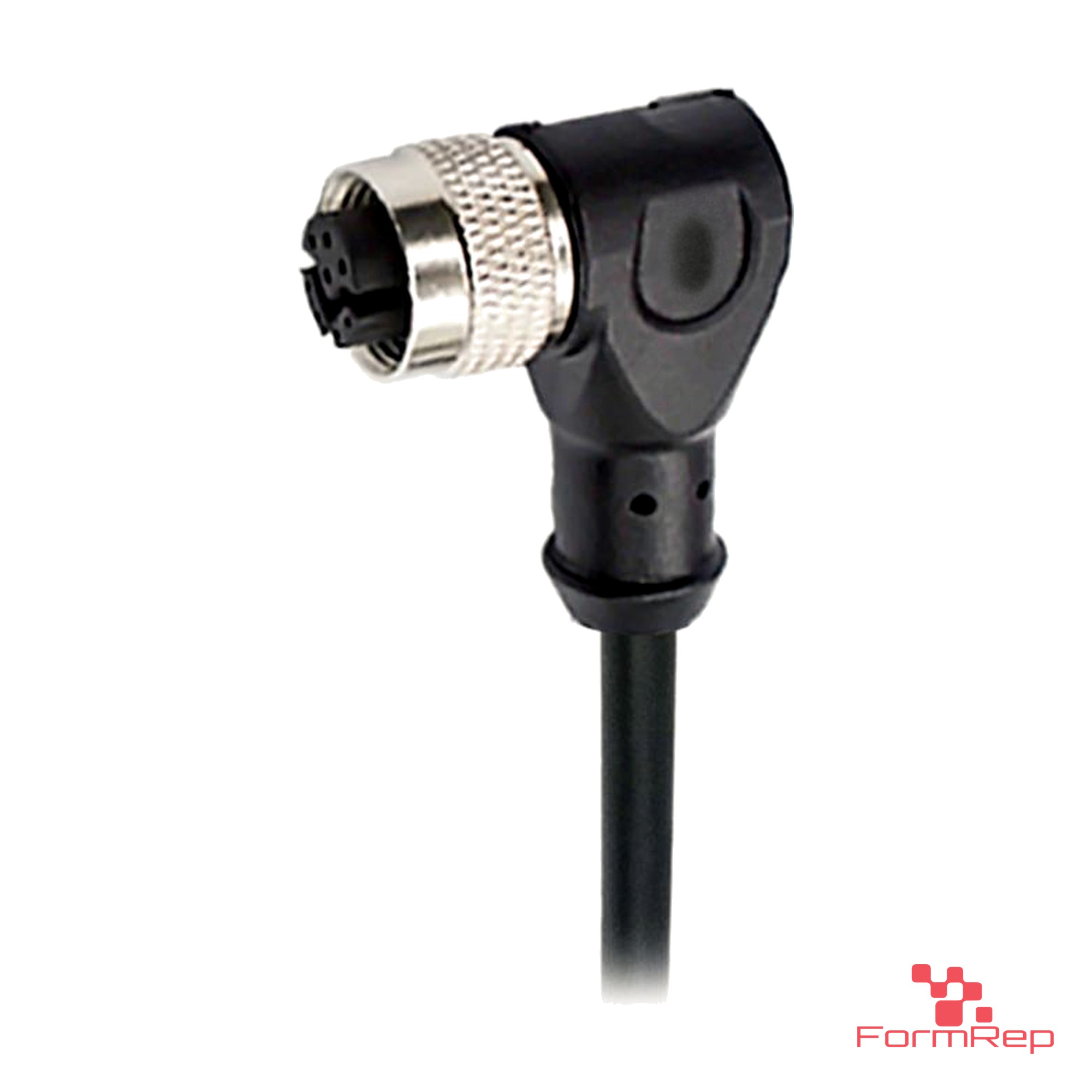M12 Y-Coded Female Right-Angle Molded Cable, Single-Ended M12 Y-Coded Female Right-Angle Molded Cable, Single-Ended