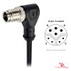 M12 Y-Coded Male Right-Angle Molded Cable, Single-Ended, with pin layout M12 Y-Coded Male Right-Angle Molded Cable, Single-Ended, with pin layout
