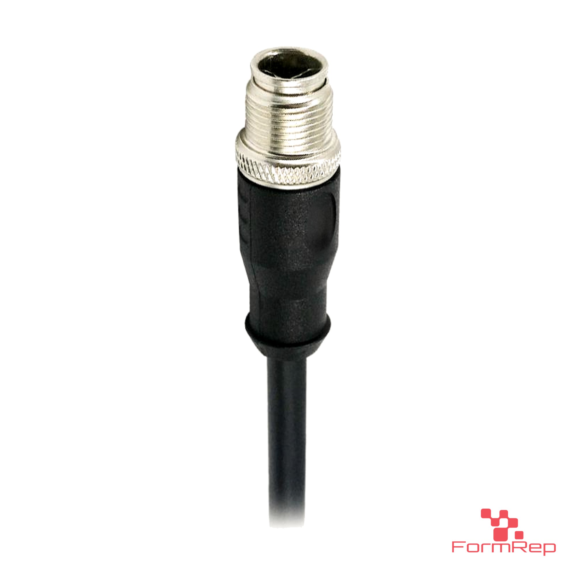 M12 Y-Coded Male Straight Molded Cable, Single-Ended