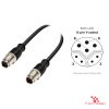 M12 Y-Coded Male to Male Straight Cable, with pin layout M12 Y-Coded Male to Male Straight Cable, with pin layout
