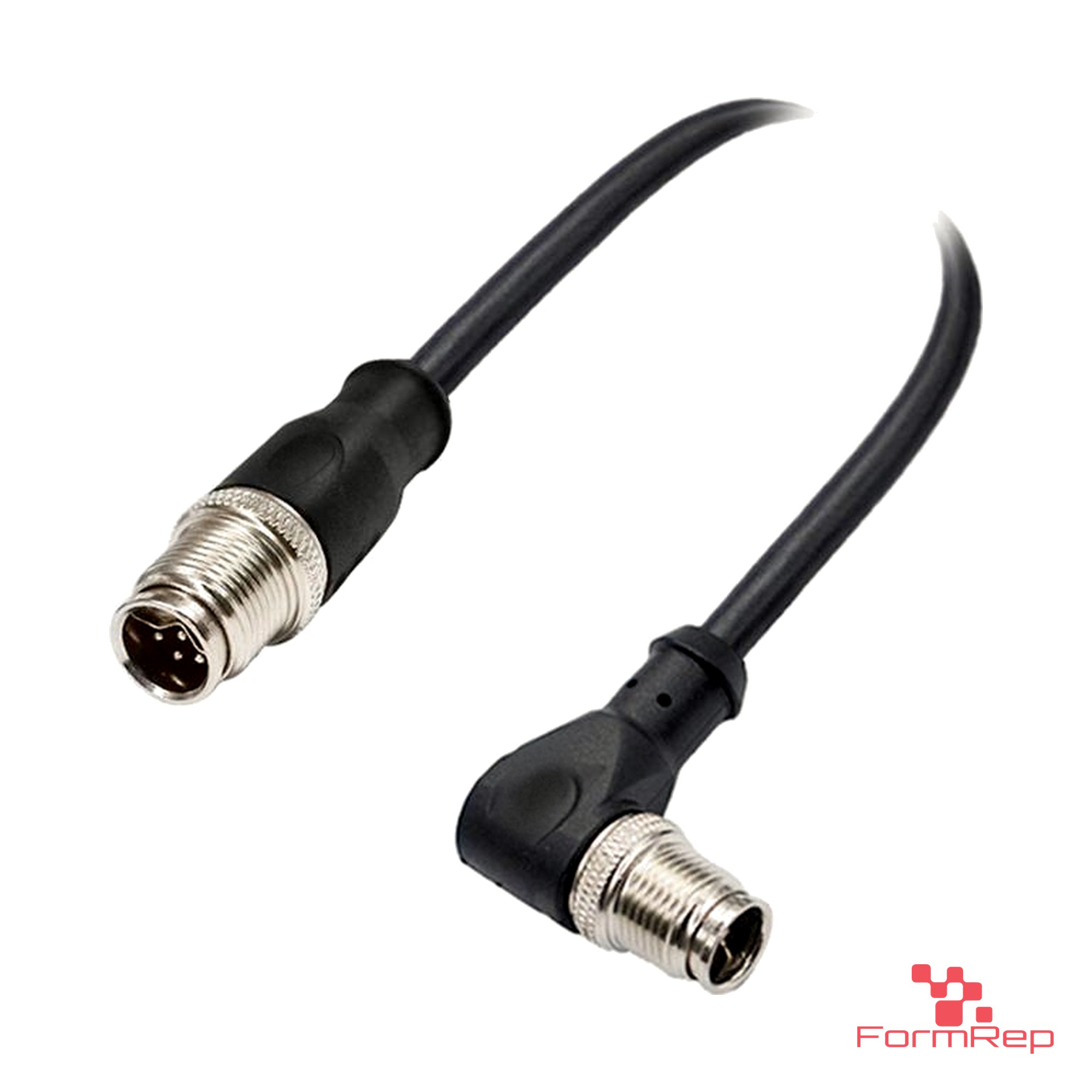 M12 Y-Coded Male Straight to Male Right-Angle Cable M12 Y-Coded Male Straight to Male Right-Angle Cable