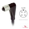 M5 Female Right-Angle Molded Cable, Single-Ended, 4-pin, with pin layout M5 Female Right-Angle Molded Cable, Single-Ended, 4-pin, with pin layout
