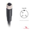 M5 Female Straight Molded Cable, Single-Ended, 3-pin, with pin layout
