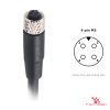 M5 Female Straight Molded Cable, Single-Ended, 4-pin, with pin layout